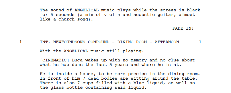 Newfoundsons - script image - opening scene